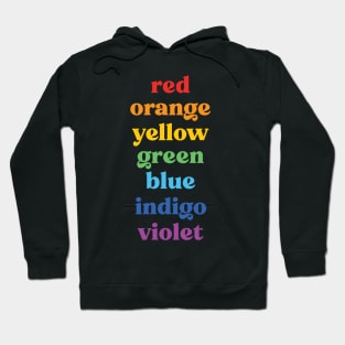 Pride Rainbow Colors Words Retro 70s Style Hoodie